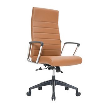 LeisureMod Hilton Modern High-Back Leather Office Chair