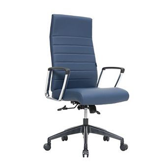 LeisureMod Hilton Modern High-Back Leather Office Chair