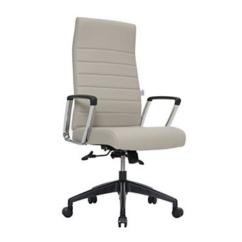 LeisureMod Hilton Modern High-Back Leather Office Chair