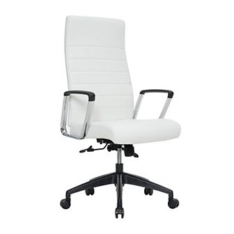 LeisureMod Hilton Modern High-Back Leather Office Chair