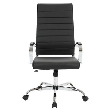LeisureMod Benmar High-Back Leather Office Chair