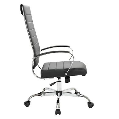 LeisureMod Benmar High-Back Leather Office Chair