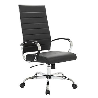 LeisureMod Benmar High-Back Leather Office Chair