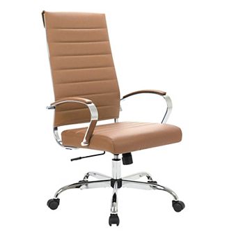 LeisureMod Benmar High-Back Leather Office Chair
