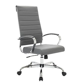 LeisureMod Benmar High-Back Leather Office Chair