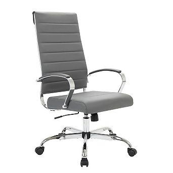LeisureMod Benmar High-Back Leather Office Chair