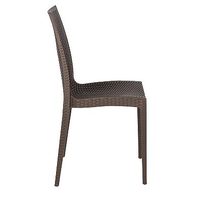 LeisureMod Weave Mace Indoor/Outdoor Dining Chair (Armless)