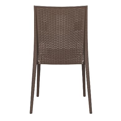 LeisureMod Weave Mace Indoor/Outdoor Dining Chair (Armless)