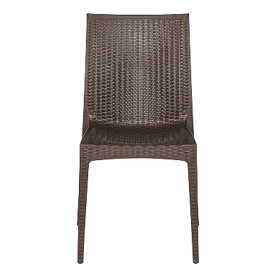 LeisureMod Weave Mace Indoor/Outdoor Dining Chair (Armless)