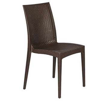 LeisureMod Weave Mace Indoor/Outdoor Dining Chair (Armless)