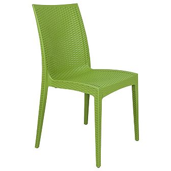LeisureMod Weave Mace Indoor/Outdoor Dining Chair (Armless)