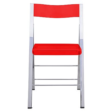 LeisureMod Menno Modern Acrylic Folding Chair