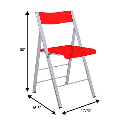 LeisureMod Menno Modern Acrylic Folding Chair