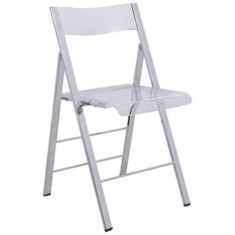 LeisureMod Menno Modern Acrylic Folding Chair