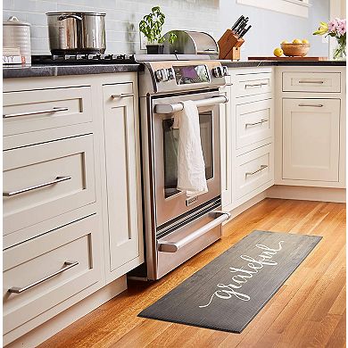 "Grateful"  Oil & Stain Resistant Anti-Fatigue Kitchen Runner Mat