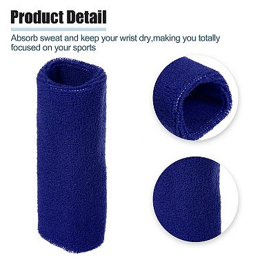 1 Pair Sweat Absorbing Wrist Sweatbands Athletic Cotton Yarn Latex