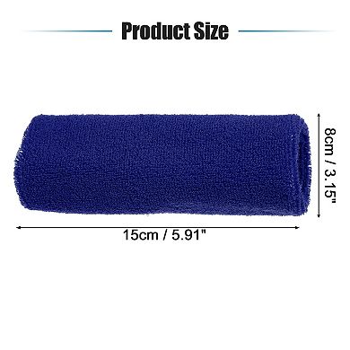 1 Pair Sweat Absorbing Wrist Sweatbands Athletic Cotton Yarn Latex