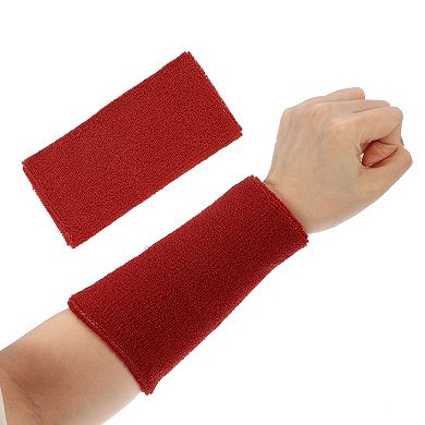 1 Pair Sweat Absorbing Wrist Sweatbands Athletic Cotton Yarn Latex