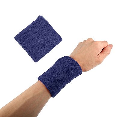 Pair Wrist Band Sweat Absorbing Cotton Terry Cloth