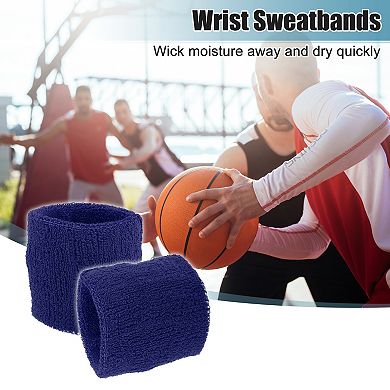 Pair Wrist Band Sweat Absorbing Cotton Terry Cloth