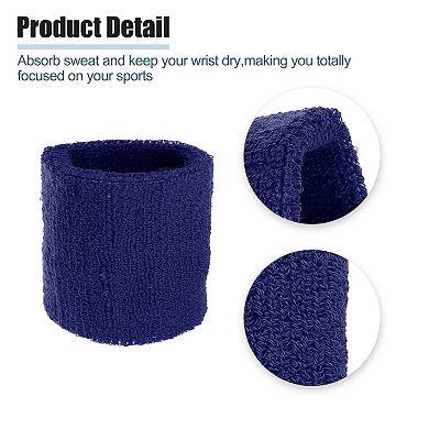 Pair Wrist Band Sweat Absorbing Cotton Terry Cloth