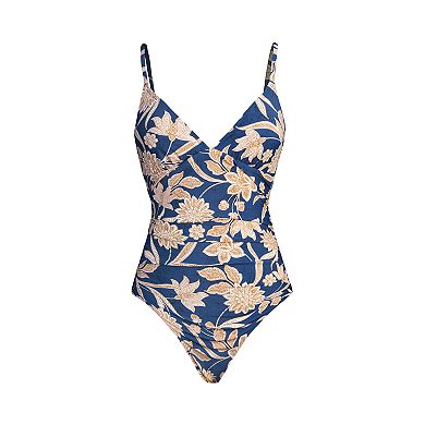 Women's CUPSHE Paisley V-Neck Tummy Control One Piece Swimsuit