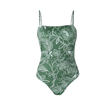 Women's CUPSHE Floral Shirred Cutout One Piece Swimsuit
