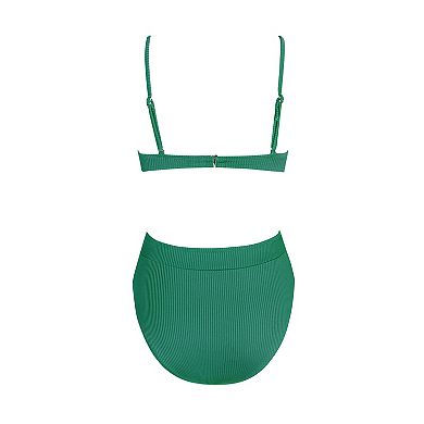 Women's CUPSHE Banded Bralette & High Waist Bikini Set