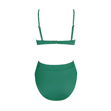 Women's Cupshe Banded Bralette & High Waist Bikini Set