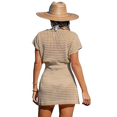 Women's Cupshe Sheer Cutout Smocked Cover-Up Dress