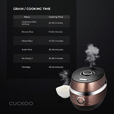 CUCKOO 10-Cup IH Pressure 16 Operating Modes Rice Cooker