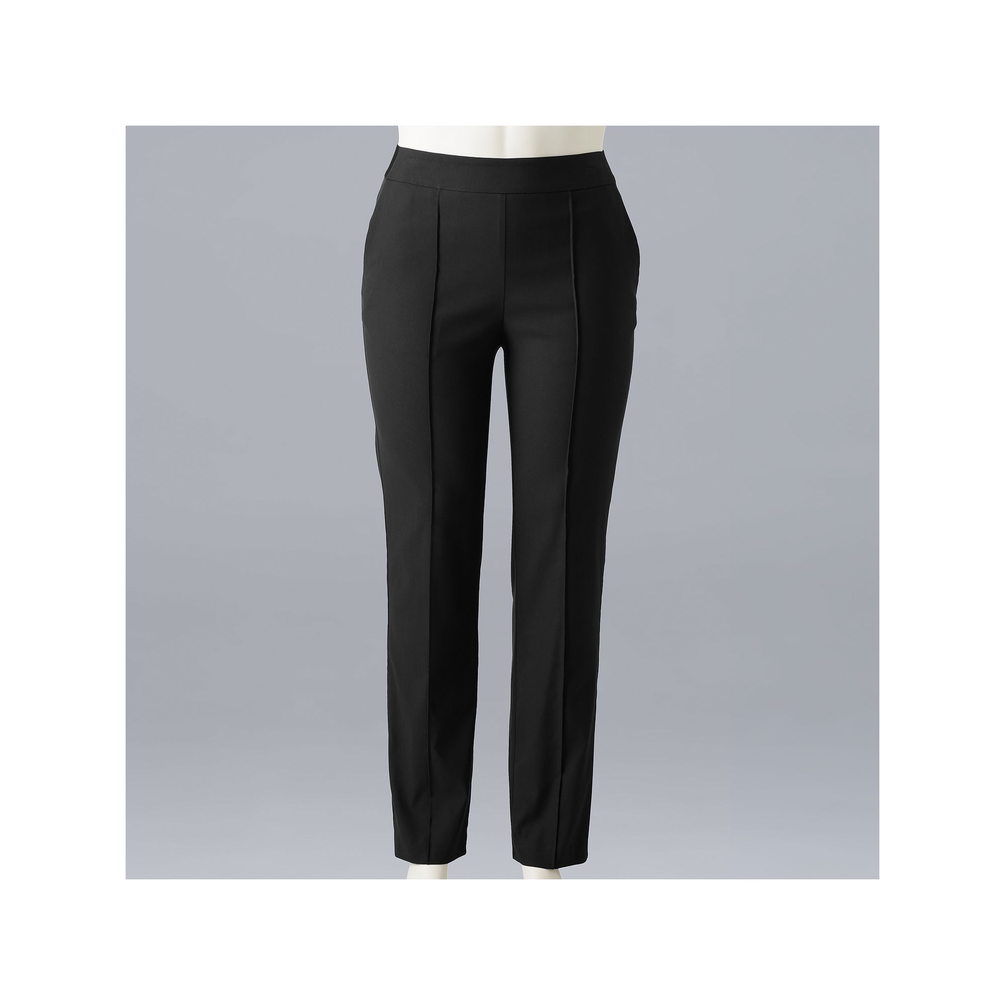 Plus Size Simply Vera Vera Wang Modern Pintuck Slim Straight Pants, Womens