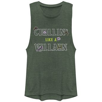 Disney's Villains Chillin' Like A Villain Juniors' Graphic Festival Muscle Tank Top Top