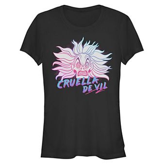 Disney's Villains Crazy Cruella De Vil Juniors' Graphic Tee