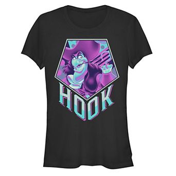 Disney's Villains Captain Hook Neon Portrait Juniors' Graphic Tee