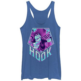 Disney's Villains Captain Hook Neon Portrait Juniors' Tri-Blend Racerback Graphic Tank Top Top