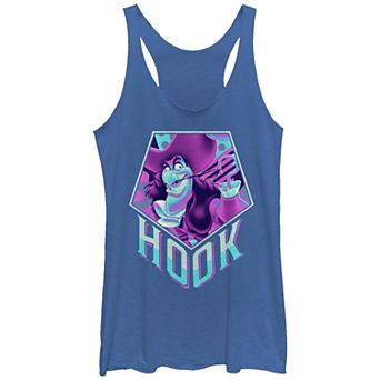 Disney's Villains Captain Hook Neon Portrait Juniors' Tri-Blend Racerback Graphic Tank Top Top