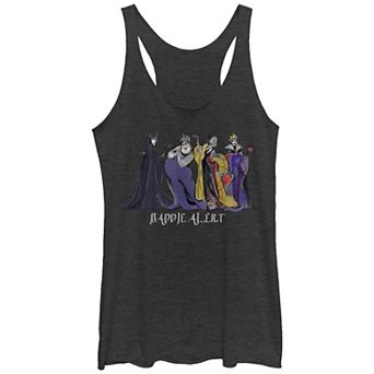 Disney's Villains Baddie Alert Juniors' Tri-Blend Racerback Graphic Tank Top Top