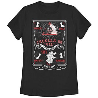 Disney's Villains Cruella De Vil Poster Juniors' Graphic Tee