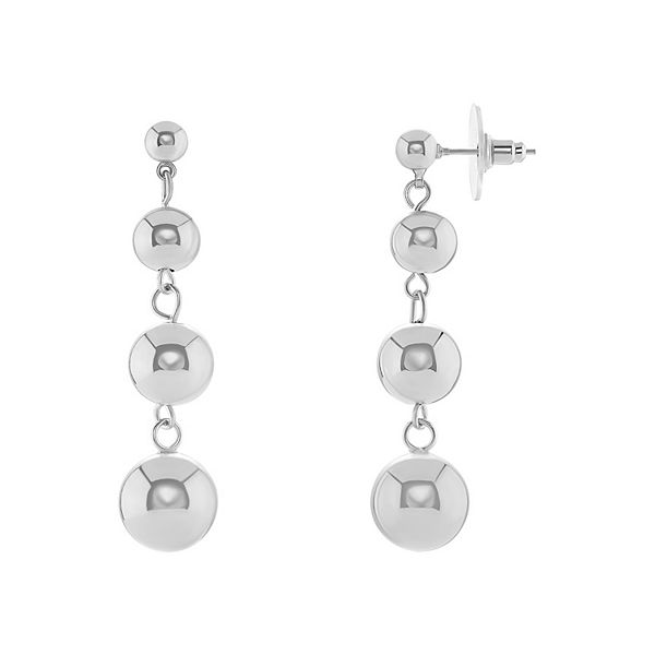 Emberly Graduated Beads Linear Drop Earrings