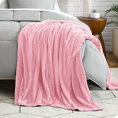 Bare Home Textured Microplush Blanket