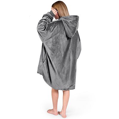 The Bare Homey Adult Wearable Blanket Sherpa Side Pockets