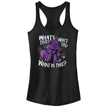Disney's The Nightmare Before Christmas What's This? Glitchy Scene Juniors' Racerback Graphic Tank Top