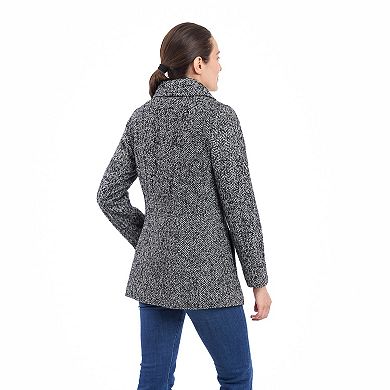 Women's London Fog Wool Coat with Scarf