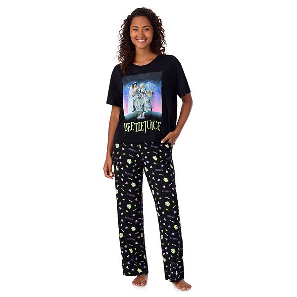 Women s Beetlejuice Boxy Sleep Tee and Pants Set