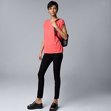 Women's Simply Vera Vera Wang Pleated Dolman Tee