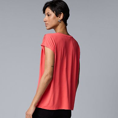Women's Simply Vera Vera Wang Pleated Dolman Tee