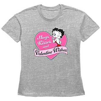 Women's Betty Boop Valentine Wishes Basic Fit Graphic Tee