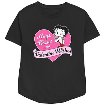 Women's Betty Boop Valentine Wishes Relaxed Fit Graphic Tee