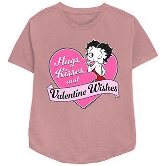 Women's Betty Boop Valentine Wishes Relaxed Fit Graphic Tee